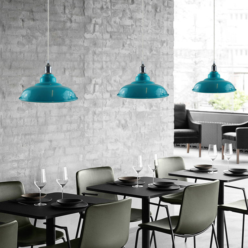 Palisade 1 - Light Chrome Pendant, Cyan Blue