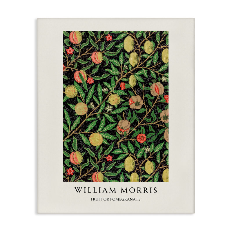Toile de fruits ou de grenades William Morris, design par Vintage Hustle, H 20 po x l 16 po