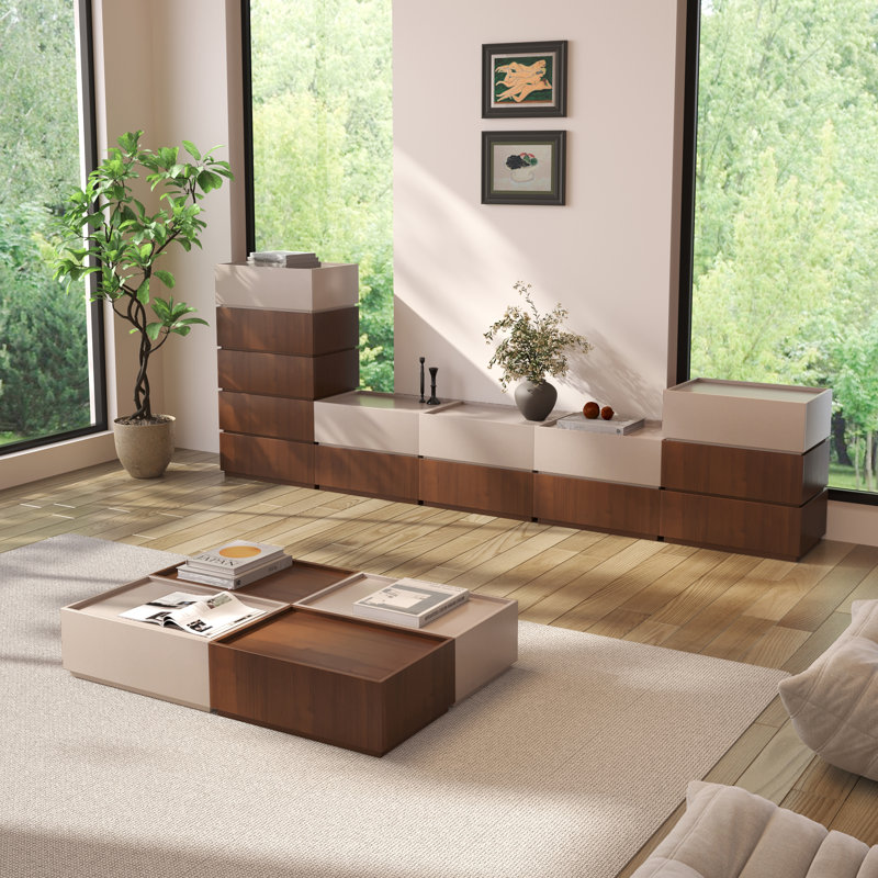 Table basse Heckman, Brun / Beige