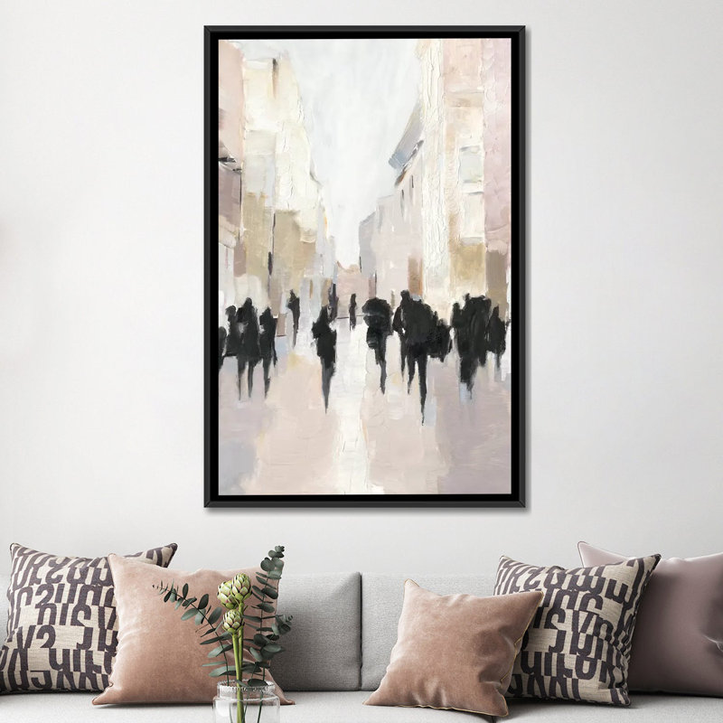 Reproduction d’art, "passing Rain I" par Ethan Harper, H 60 po x l 40po x P 1,5 po, Toile avec cadre noir, Pas de tapis