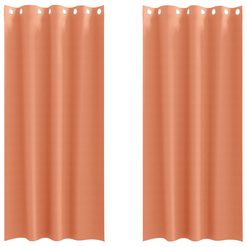 Tacorian Curtain Pair, 140cm Width x 260cm Drop, Terracotta