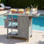 Îlot de cuisine extérieur pliable avec roulettes verrouillables, armoire de rangement et porte-serviettes-125506564