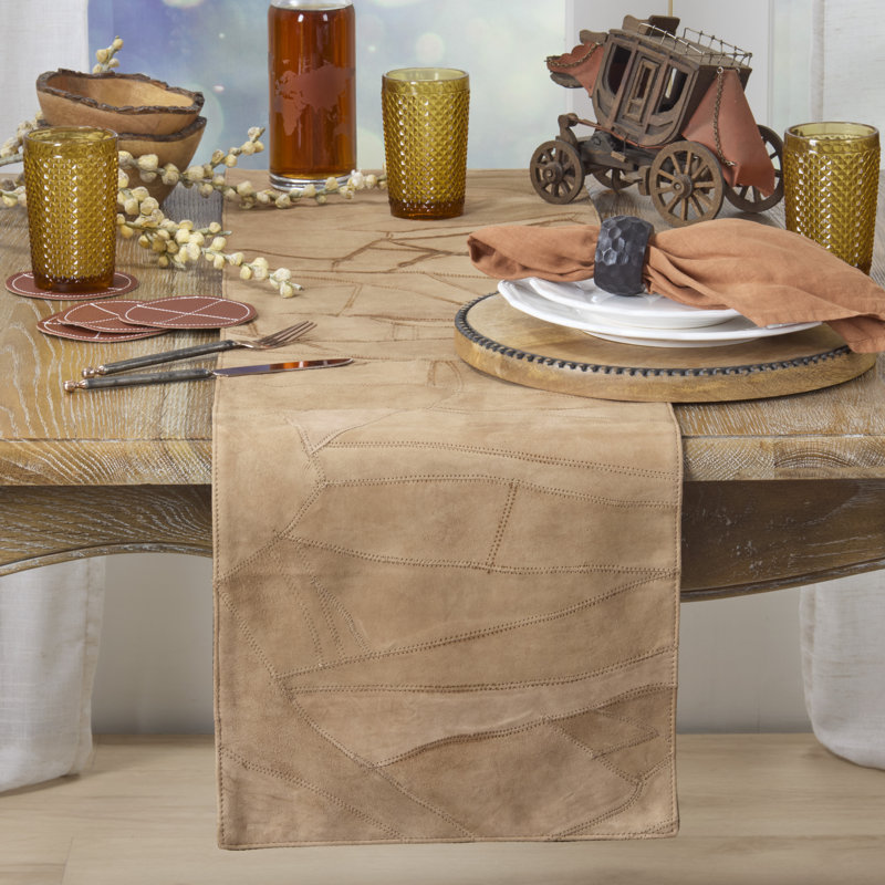 Chemin de table en faux mélange de lin et patchwork - Chemin de table décoratif quotidien