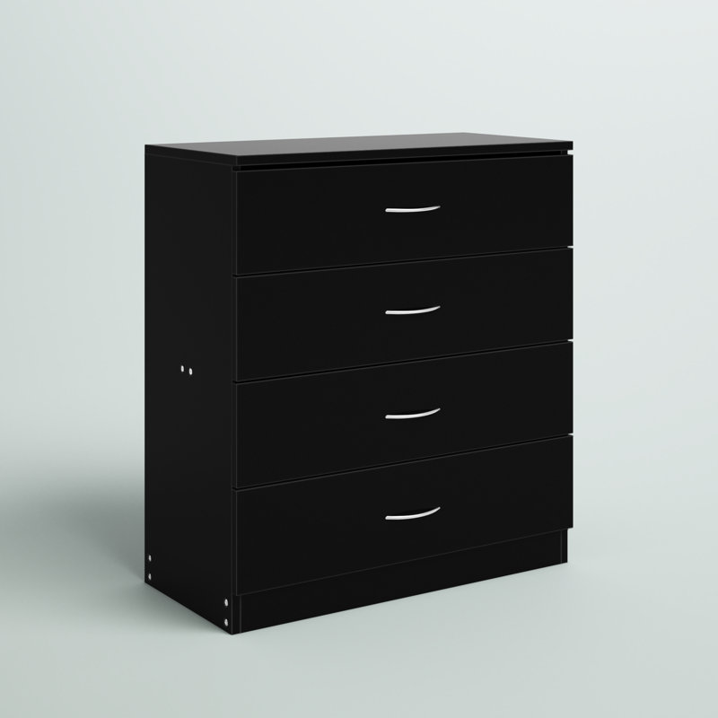 25.98'' W 4 - Drawer Dresser, Black