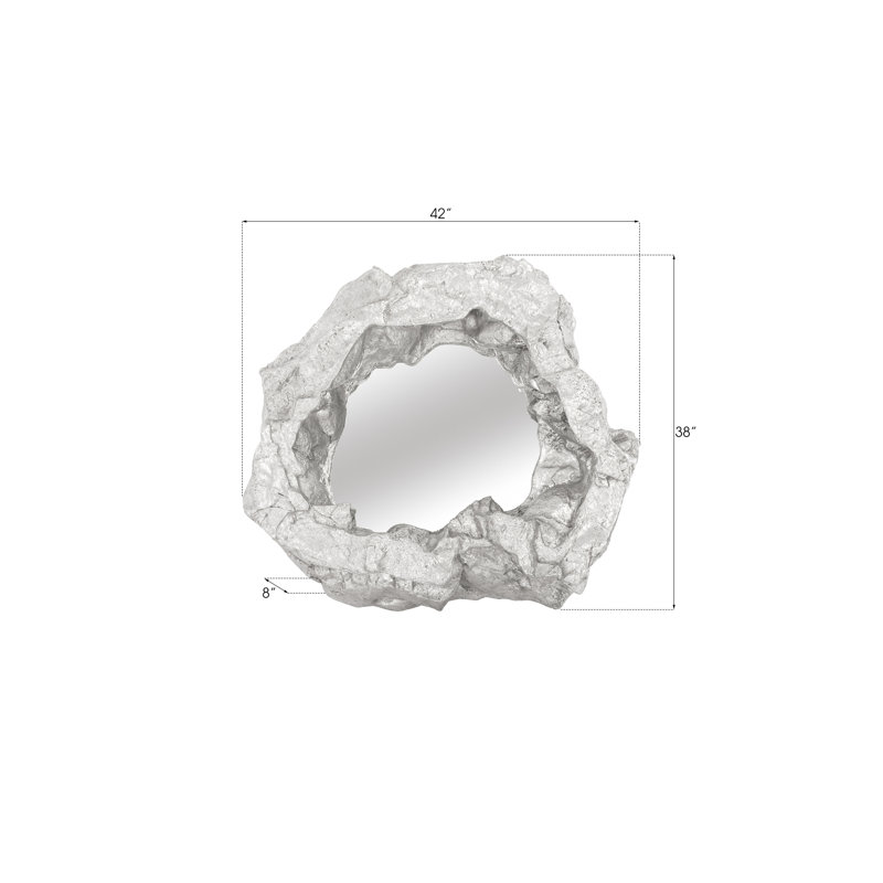 Rock Pond 42" Silver Leaf Wood Accent Mirror