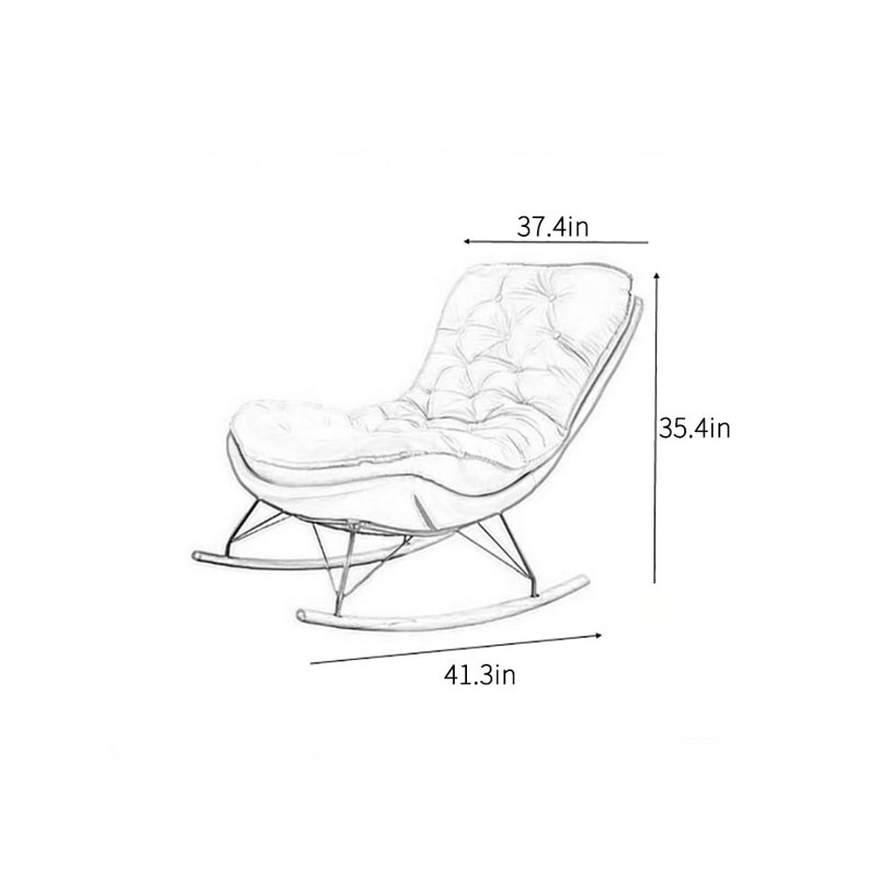 Chaise berçante légère de luxe, Café foncé / beige