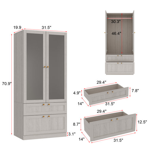 Ebern Designs Paislynn Armoire & Reviews | Wayfair