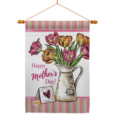 Double Sided 40'' H x 28'' W Polyester Mother's Day Flag Set