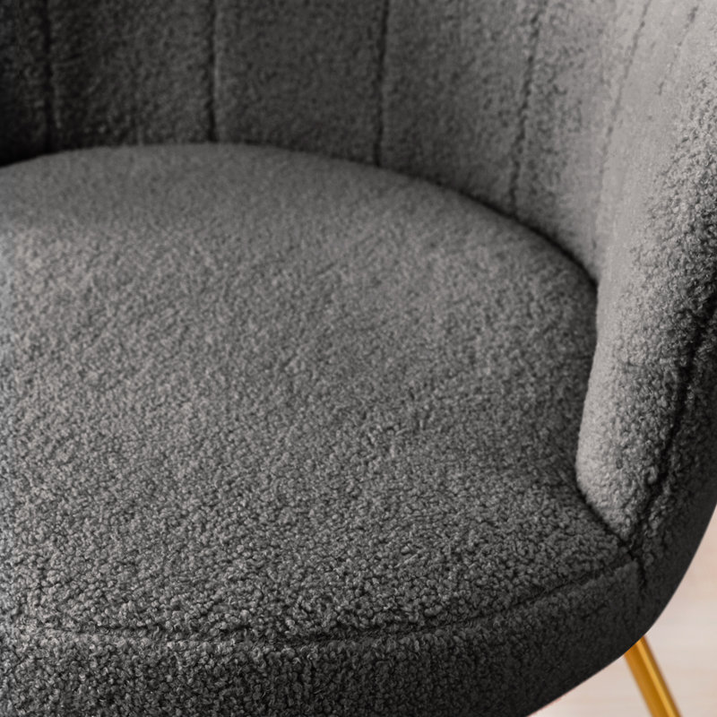 Fauteuil Papasan de 26,25 po de largeur, Fausse fourrure grise