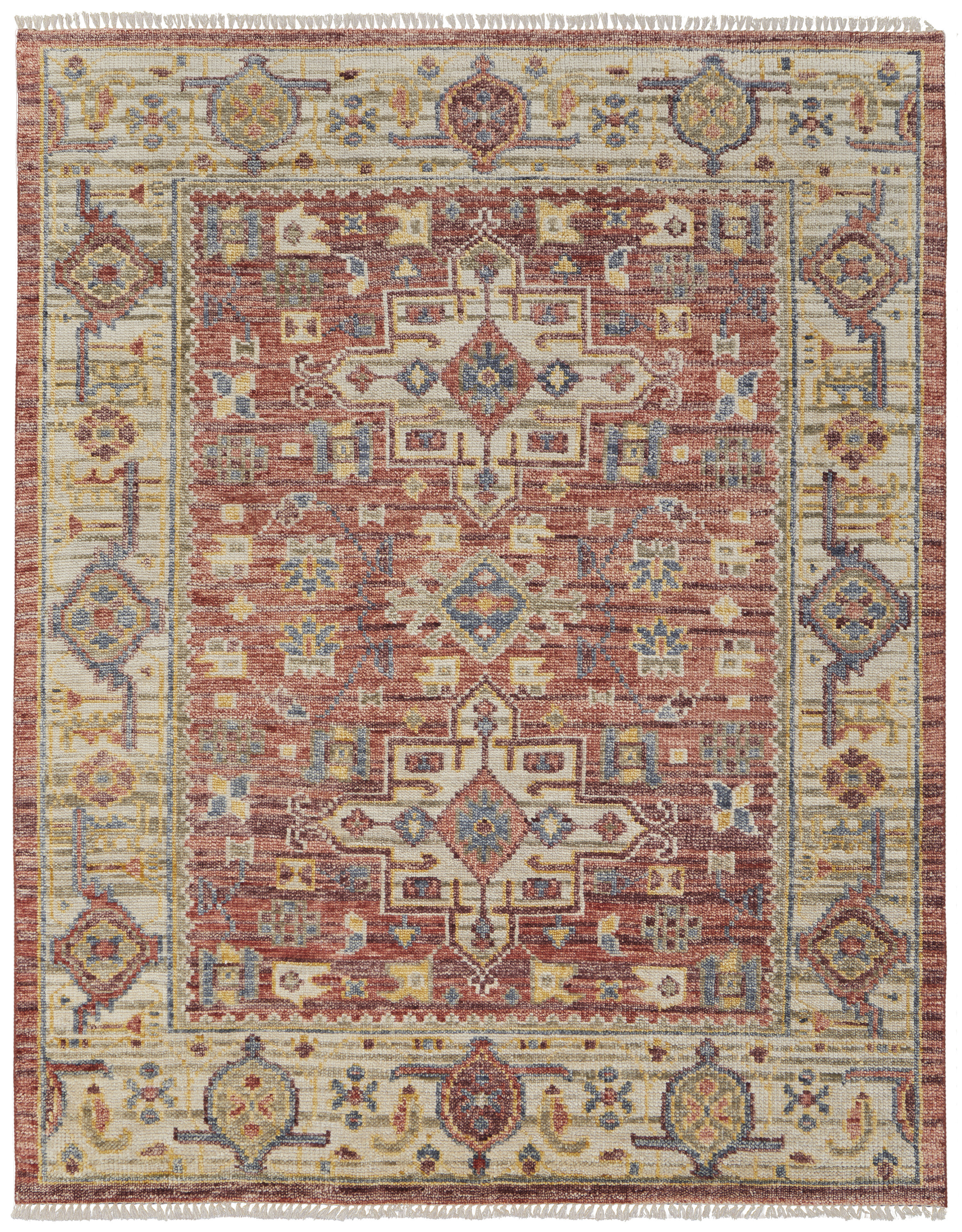 Werts Handmade Tufted Farmhouse Jute Tasseled Brown Rug Bay Isle Home Rug Size: Rectangle 10' x 14