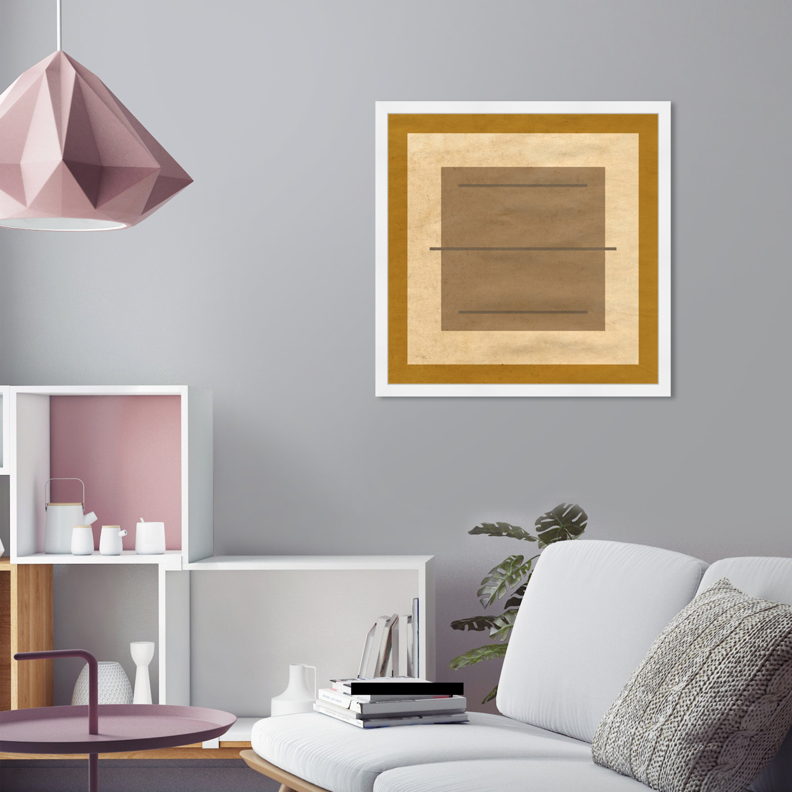 Amarillo Alberto Print by Oliver Gal, 26" H x 26" W x 0.5" D, White