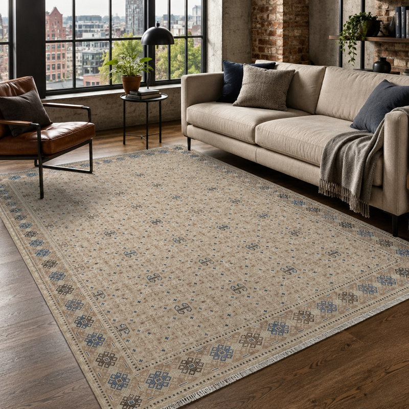 Oriental Cotton and Chenille Flatweave Area Rug, 200 x 300 cm