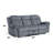 Zubaida Two Tone Grey Velvet Recliner Sofa w/USB Port & Drop Down Table