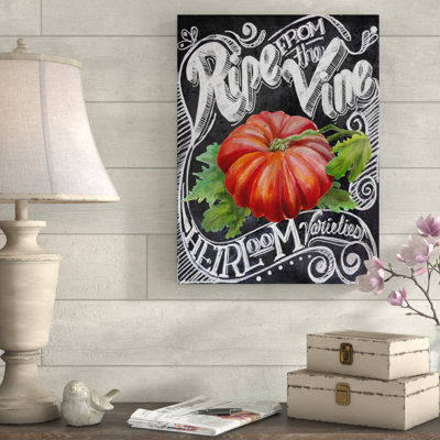 « tableau noir tomate », reproduction d’art textuel sur toile tendue