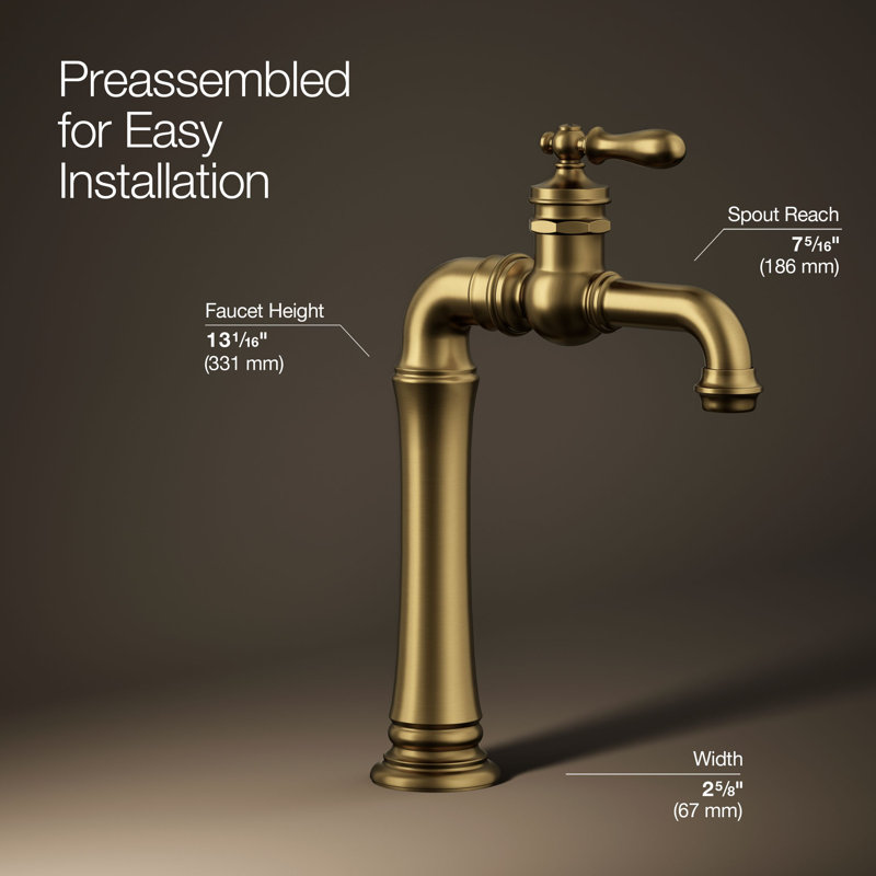 Artifacts Gentleman's Single Hole Bathroom Faucet with Drain Assemby, null