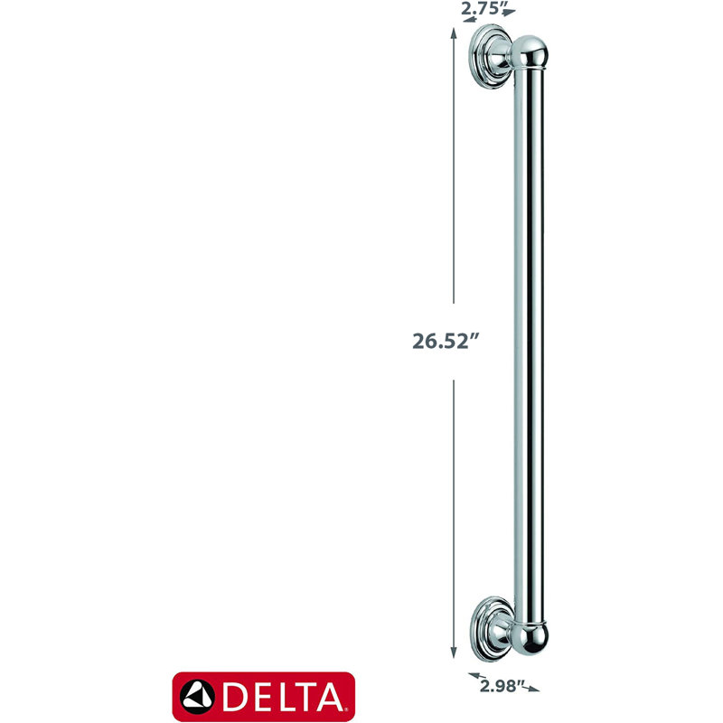 24'' Chrome Stainless Steel Bathroom Grab Bar