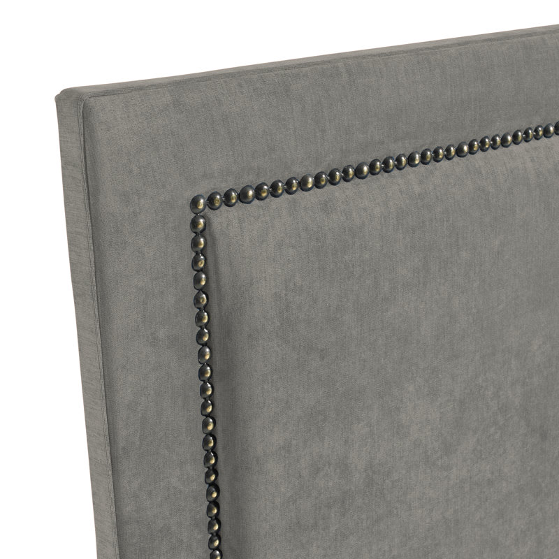 Cherene Upholstered Velvet Headboard, Double (4'6), Silver