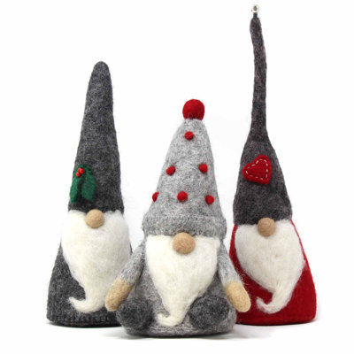 Trio de Noël en feutre fait à la main