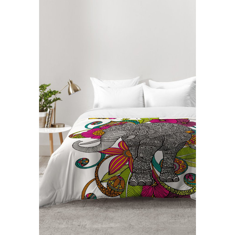 Ensemble d'édredon Ruby l'éléphant, Édredon pour lit simple TG + 1 taie décorative