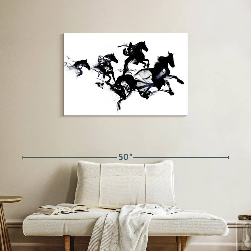 Chevaux noirs, H 24 po x l 36 po