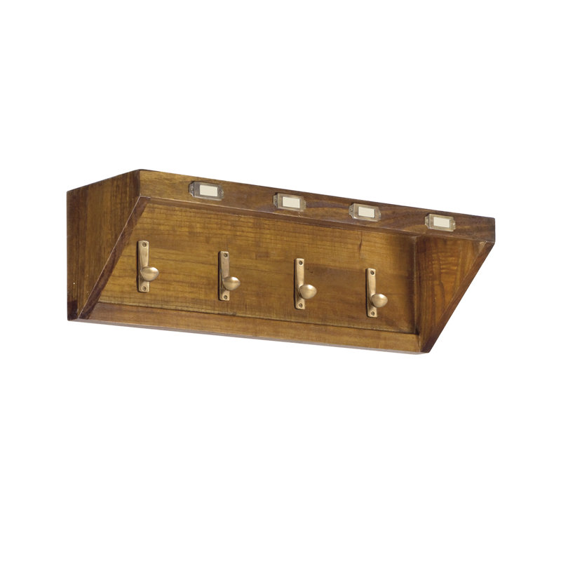 Guildhall Solid Wood Wall 4 - Hook Wall Mounted Coat Rack