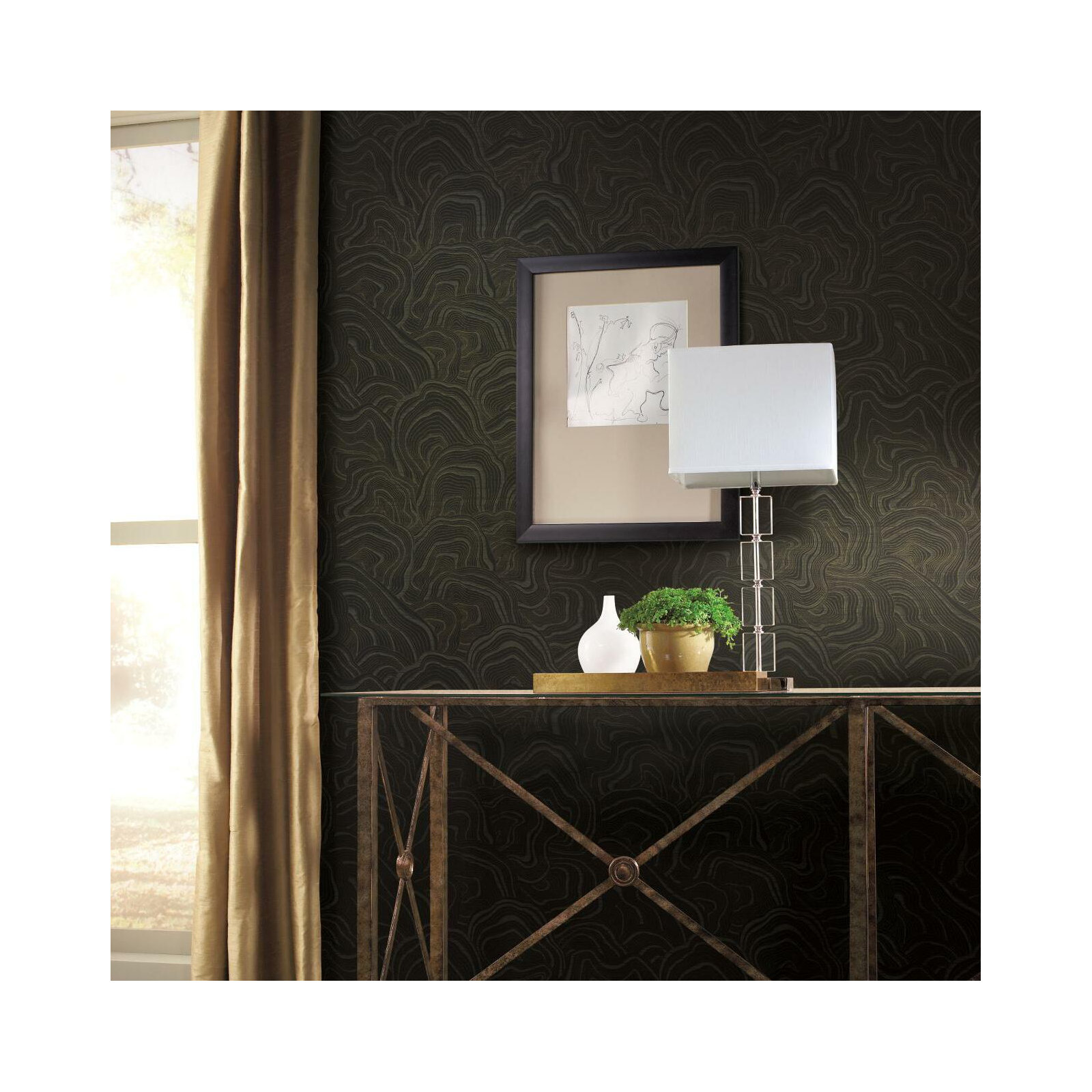 Nessa Abstract Wallpaper, Black