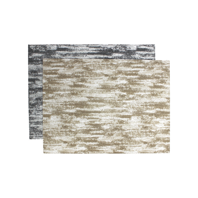 Angol Polyester Abstract Rectangle Placemat, Brown/White/Grey