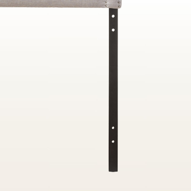 Mudassar Full Nail Head Trim Grayish Beige Upholstered Headboard, 25.6" H X 55.45" W X 2.19" D, Greyish Beige, Full / Double