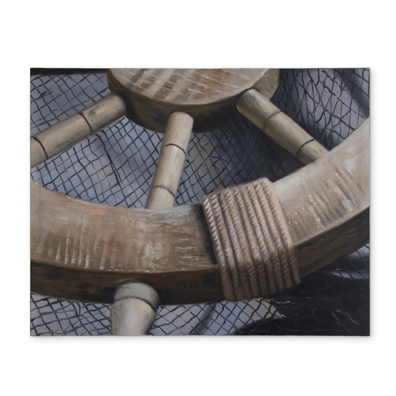 Helm on Fishing Net Placemat - Coastal Decor - Polyester