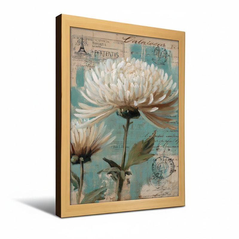 Plantes et fleurs, carte postale rétro, art de la Tour Eiffel, H 36 po x l 24 po, Toile tendue, Does Not Apply