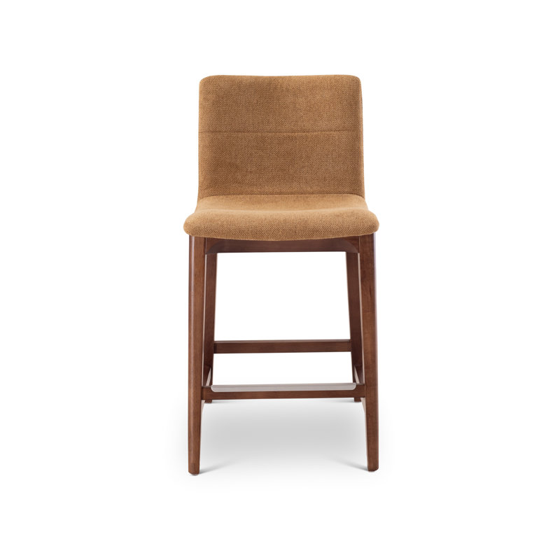 Modern Brazilian - Godan Stool, Jackpot Terracotta Seat/Nogal Frame, Counter Stool (25.25” Seat Height)