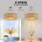 Boho Ceiling Fan with Light and Remote,Rattan Fandelier Ceiling Fan with Light Flush Mount Woven Farmhouse Caged Ceiling Fans for Bedroom Living Room Kitchen(Enclosed 6 Speeds)