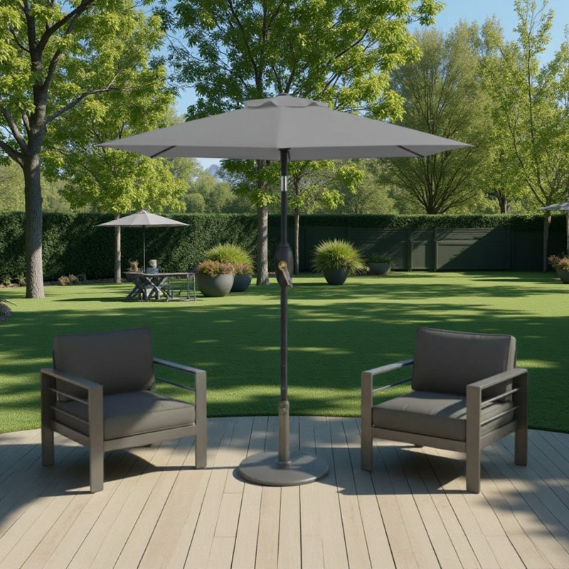 Parasol de marché 7,5 pi Sunbrella, Gris
