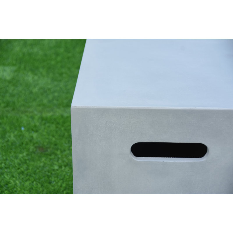 20" Square Concrete Propane Tank Cover Holds 25 lb. Tank, Light Gray