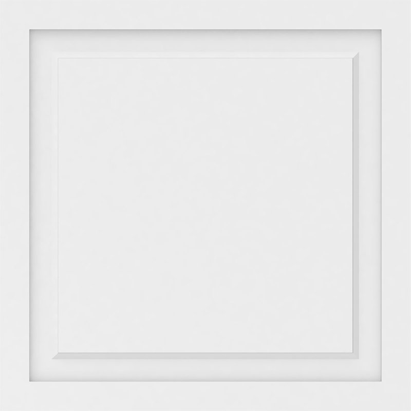 Panneau mural Harrison 3D en blanc, H 28 po x l 28 po x P 0,63 po