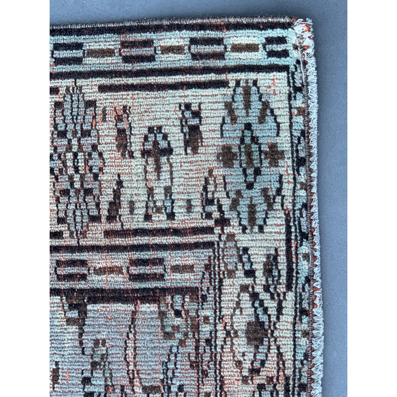 Tapis en laine Oushak fabriqué à la main pour le salon - Tapis de style organique rétro