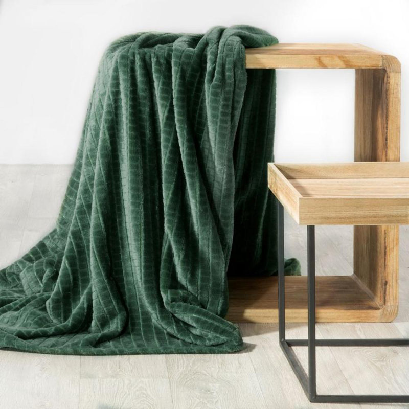 Inglewood Canora Grey Blanket, Dark Green, W160 x L70cm