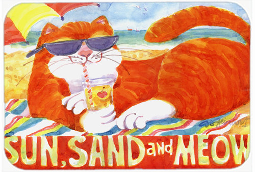 Planche à découper en verre de plage caroline trésors tabby allongé
