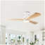 Ventilateur de plafond à profil bas de 52 pouces avec lumière et télécommande, montage encastré, réversible, 3CCT, à intensité variable, silencieux, ventilateur de chambre à coucher, intérieur / extérieur