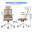 Chaise de bureau ergonomique en maille respirante avec appui-tête réglable, soutien lombaire, dossier inclinable de 90° à 125°, coussin d'assise en mousse à mémoire de forme, roulettes silencieuses, capacité de charge de 136 kg (kaki, noir, gris, bleu, blanc et noir)-426566811