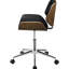 Chaise de bureau noire à hauteur réglable avec garniture en noyer et matériaux durables