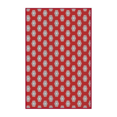 Tapis rouge/gris à motifs Jamerson