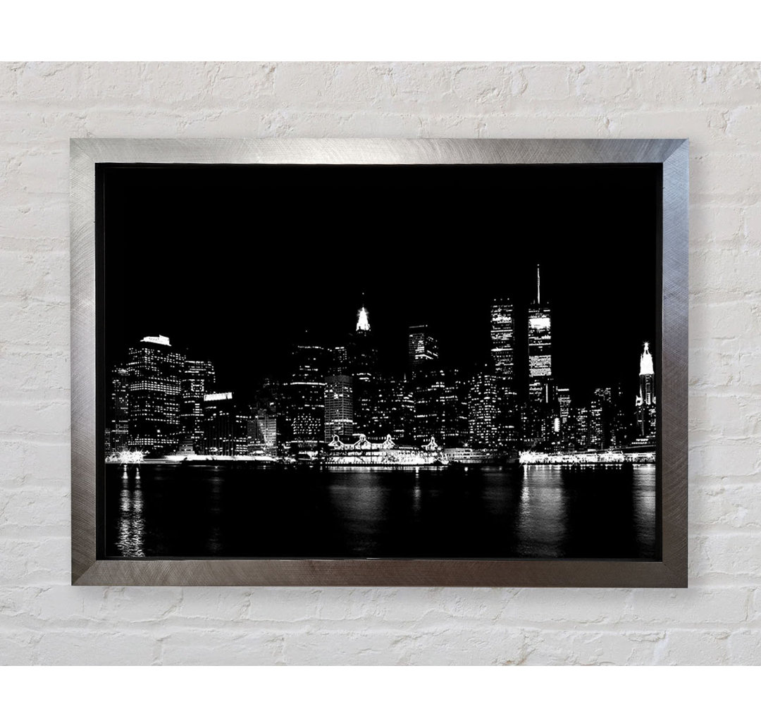 New York Black Nights - Einzelne Bilderrahmen Kunstdrucke