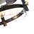 Bursa 3 - Light 13" Metal and Clear Glass Drum Black Flush Mount
