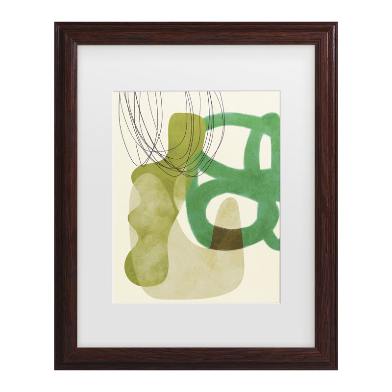 Bolog Ana Rut Bre Painted Lines Tan Kopie Matted Framed Art