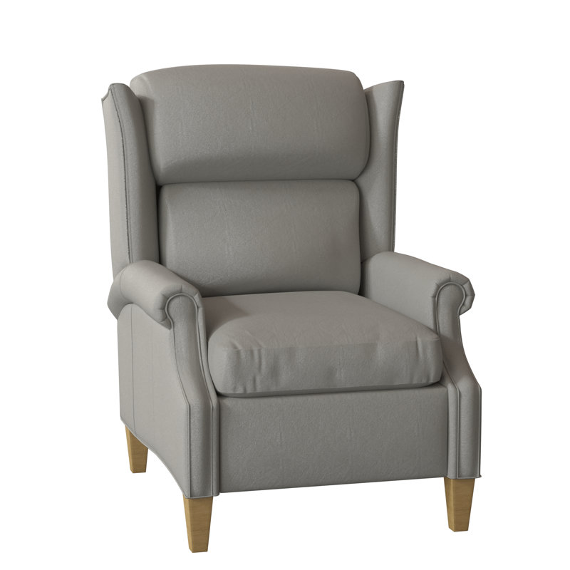 Harbour Town 33" Wide Genuine Leather Club Recliner, Hazelnut, 1183 Dove, Manual