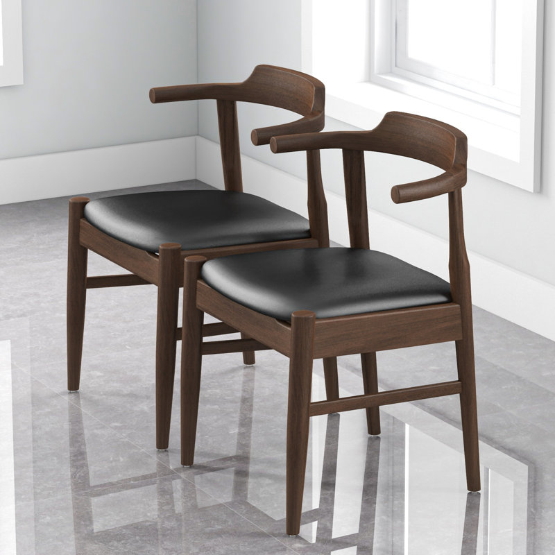 Kamiran 17.5'' H Upholstered Side Chair, Vegan Leather Black 