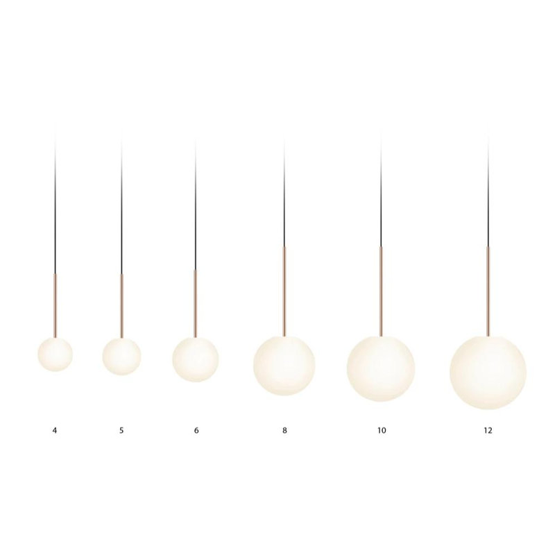 Bola Sphere Pendant, Brass, 24.4" H x 12" W x 12" D