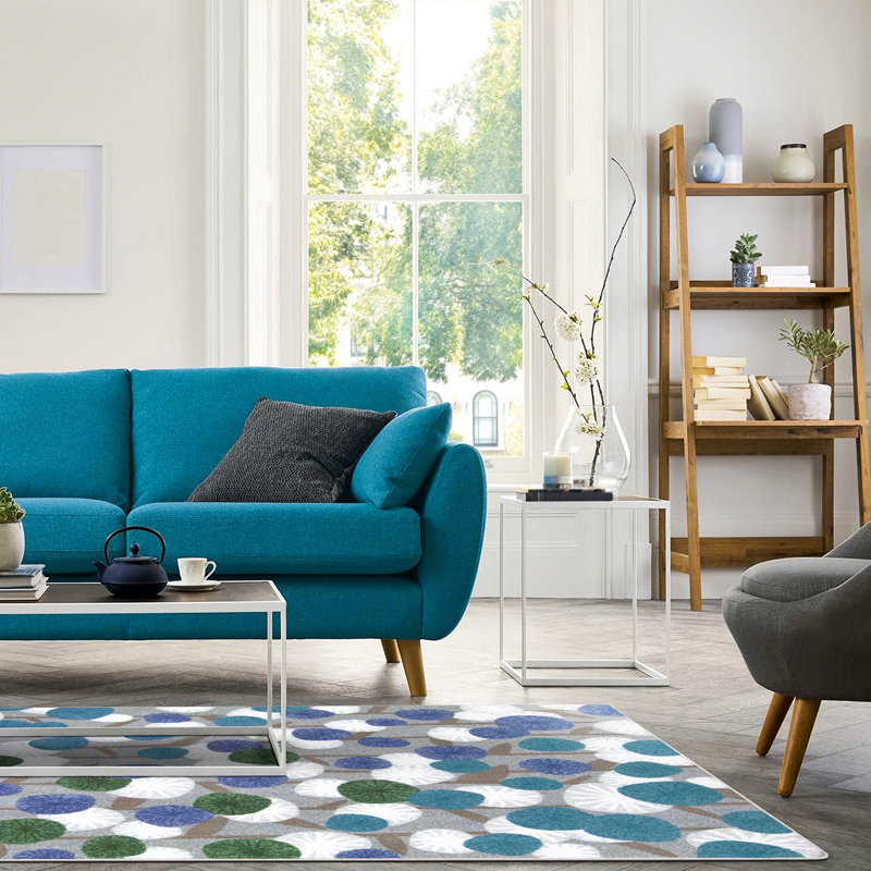First Take Posy Grove Peacock Area Rug, Rectangle 5'4" x 7'8"
