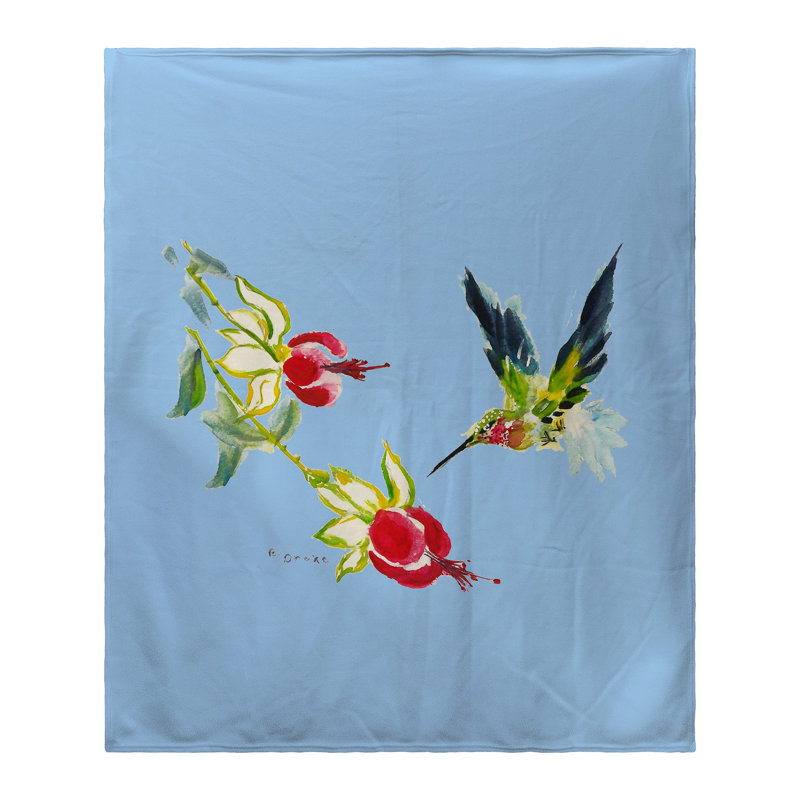 Housse et insert de coussin carré Betsy Hummingbird, Bleu